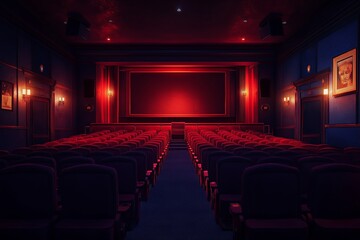 Fototapeta premium empty cinema screen mockup