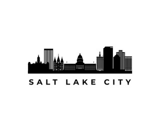 Naklejka premium Vector Salt Lake City skyline. Travel Salt Lake City famous landmarks. Business and tourism concept for presentation, banner, web site.