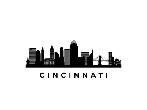 Vector Cincinnati skyline. Travel Cincinnati famous landmarks. Business and tourism concept for presentation, banner, web site.