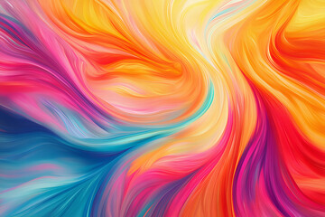 Obraz premium acrylic paint rainbow swirl background, marble layered texture colorful landscape wave illustration