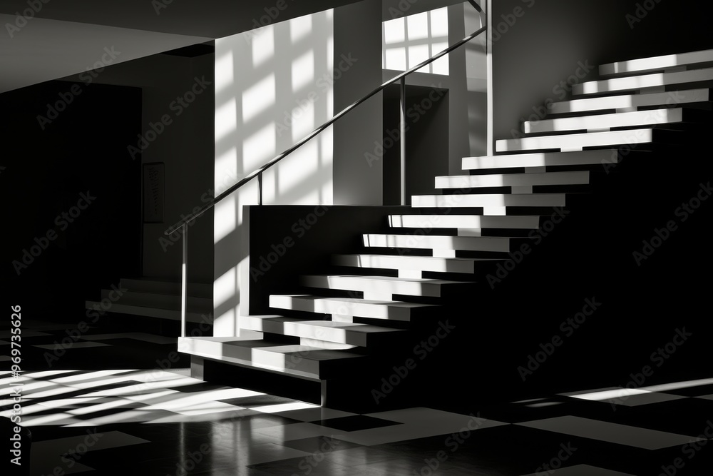 Aufkleber exploring black and white contrast emphasizing textures and shapes through light and shadow
