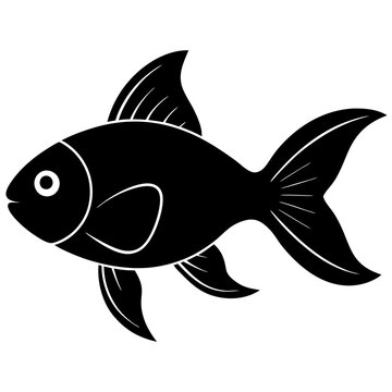 recommend clip art: silhouette of goldfish vector black illustration on white background