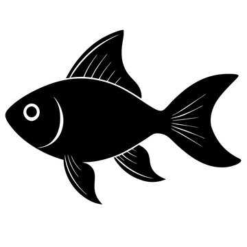 recommend clip art: silhouette of goldfish vector black illustration on white background