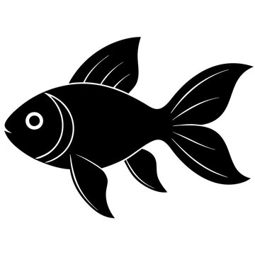 recommend clip art: silhouette of goldfish vector black illustration on white background