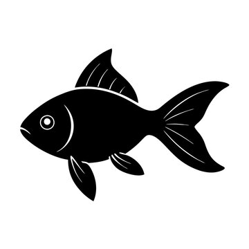 recommend clip art: silhouette of goldfish vector black illustration on white background