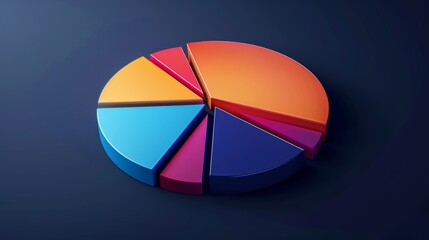 Obraz premium Multicolored Pie Chart Depicting Business Data and Success Metrics