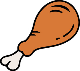 drum stick chicken hand drawn design