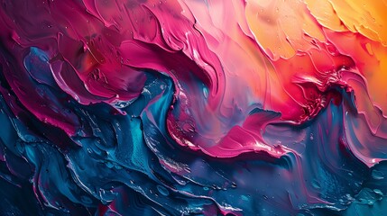 Obraz premium a close up of a colorful painting with water drops on it's surface