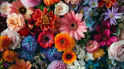 Fototapeta premium a bunch of flowers that are all together