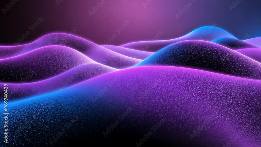 Poster dynamic waves of color and light create an abstract, ethereal atmosphere filled with vibrant gradien