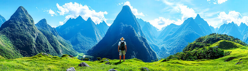 Fototapeta premium A traveler realizing the beauty of a new culture, Realization, exploration
