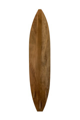 wooden surfboard isolated on white background