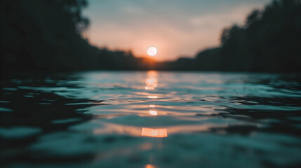 The Sun Setting Over Body Water