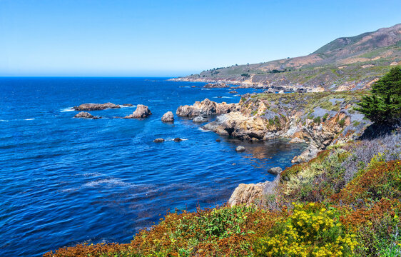 Garrapata State Park in California. Oceans, beaches and waves