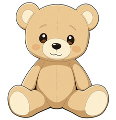 Teddy bear sitting on a transparent background