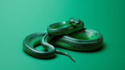 Naklejka premium Marvel at the intricate details and vibrant hues of this stunning green snake