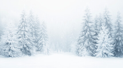 Obraz premium Winter Wonderland With Snow-covered trees