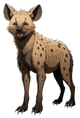 Obraz premium Spotted hyena stands on a transparent background