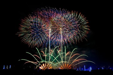 Fireworks display on the eve of the feast of Our Lady of Mount Carmel, Zurrieq, Malta - tal-Karmnu.