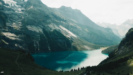 Stunning mountain landscape with turquoise lake.