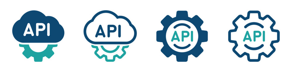 Cloud API icon set. Application Programming Interface vector designs. Api icon