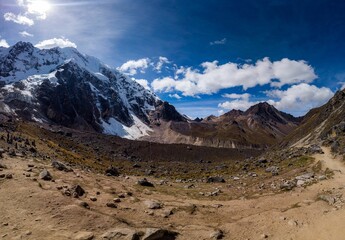 Beautiful mountainous landscape with snow-capped peaks