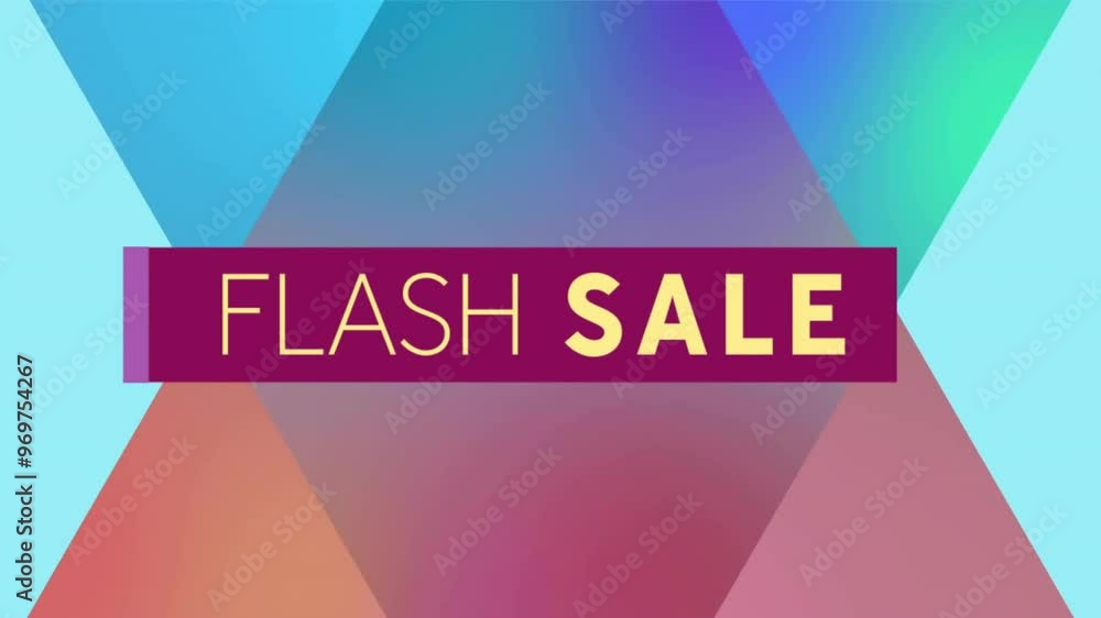 Poster animation of flash sale text over vibrant pattern background