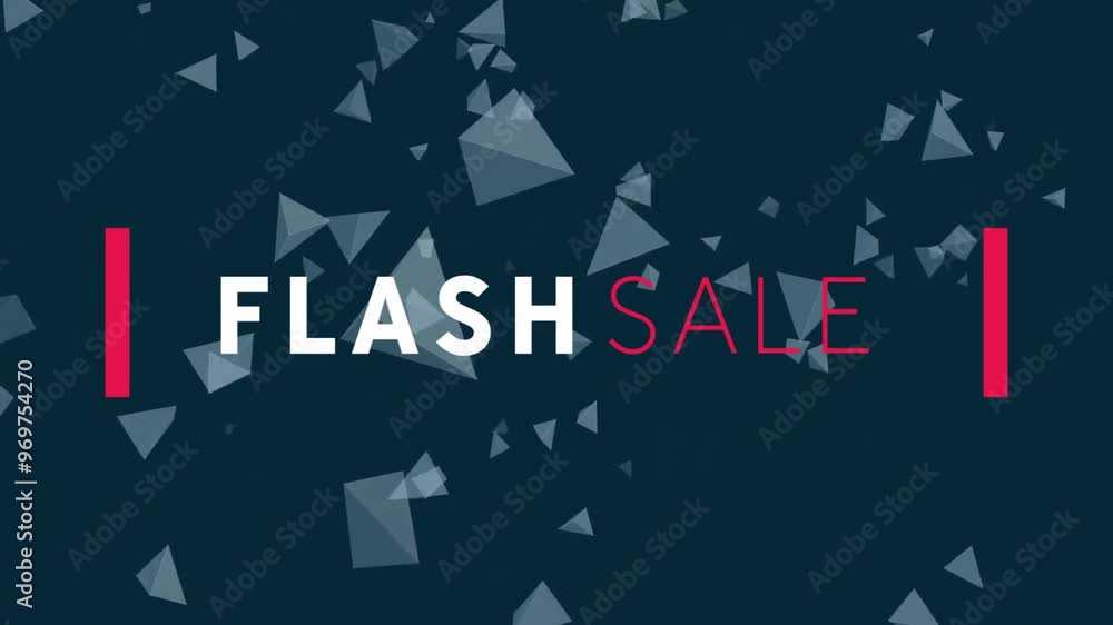 Poster Animation of flash sale text over 3d shapes pattern background