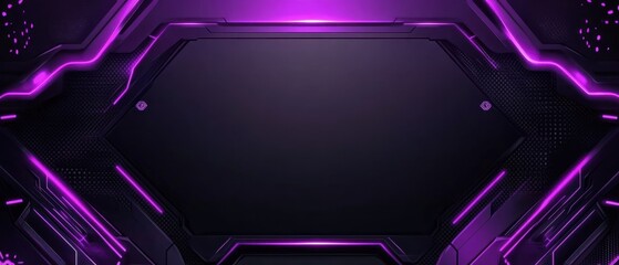 Background e-sport gaming abstract neon cyberpunk purple technology banner wallpaper AI generated image