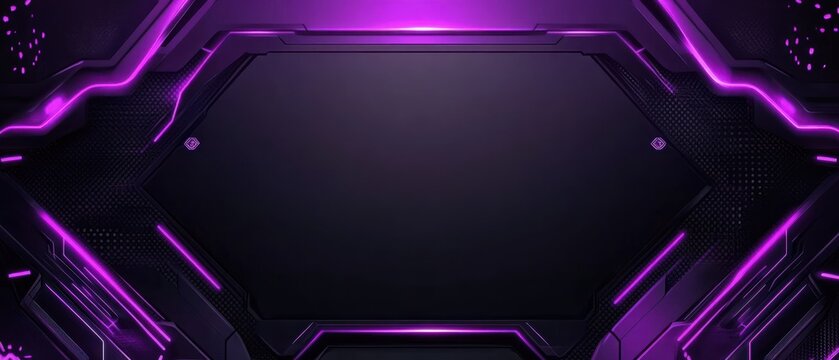 Background e-sport gaming abstract neon cyberpunk purple technology banner wallpaper AI generated image