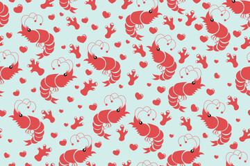  shrimp seamless pattern for background,cover,wrapper,wallpaper,etc