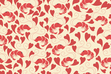 Fototapeta premium shrimp seamless pattern for background,cover,wrapper,wallpaper,etc