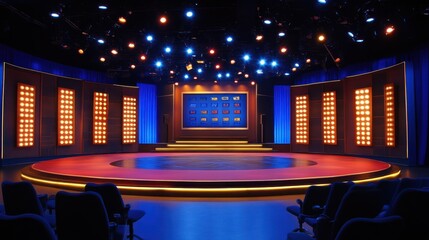 Podium stage for television studio modern theater shows concept background wallpaper AI generated image