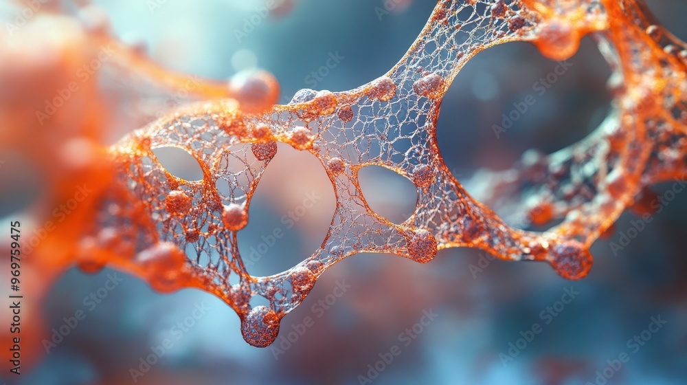 Poster an intricate network of vibrant bubbles and delicate filaments glimmers under soft light, creating a