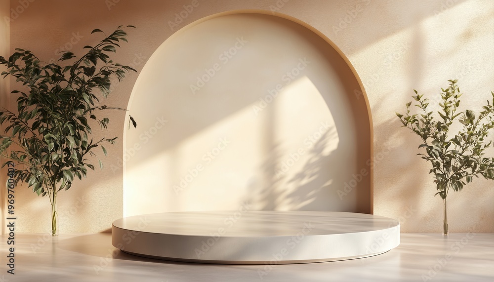 Poster 3d rendering of background mock up with podium for product display: a professional and eye-catching 