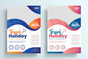 Travel Flyer or Poster Template design layout, Travel agency flyer vector posters for business.	