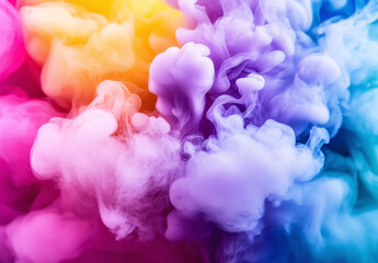 Obraz premium A colourful cloud of smoke with a rainbow effect