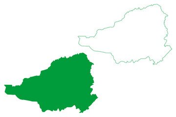 Obraz premium Aiuaba municipality (Ceará state, Municipalities of Brazil, Federative Republic of Brazil) map vector illustration, scribble sketch Aiuaba map