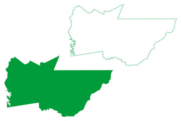 Alto Santo municipality (Ceará state, Municipalities of Brazil, Federative Republic of Brazil) map vector illustration, scribble sketch Alto Santo map