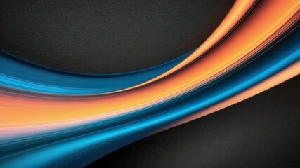A vibrant abstract design featuring smooth blue and orange curves, showcasing dynamic movement and modern stylistic elements