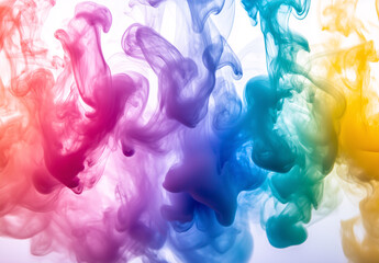 Obraz premium Colourful cloud of smoke with a rainbow of colours