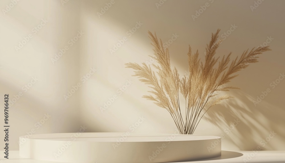 Poster vibrant stand and display in 3d rendering: a minimalist mockup for showcasing and advertising on a p
