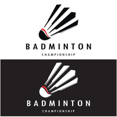Modern Badminton logo design with Dynamic Shuttlecock and Racket, for championship, sport, sports shop, badminton school, business, company, tournament