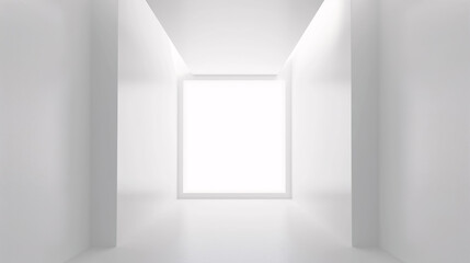 Abstract white background with shadows on a white table and wall.