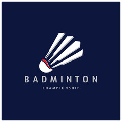 Modern Badminton logo design with Dynamic Shuttlecock and Racket, for championship, sport, sports shop, badminton school, business, company, tournament