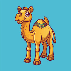 camel face Vector Cartoon Illustration. Animal Design Isolated.