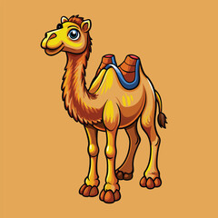 camel Vector Cartoon Illustration. Animal Design Isolated.