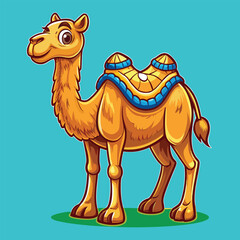 camel Vector Cartoon Illustration. Animal Design Isolated.