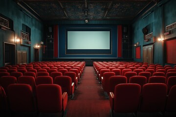 Fototapeta premium empty cinema screen mockup