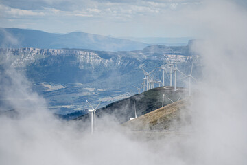 Panoramic view of Windmill farm in Spain, Picón Blanco.